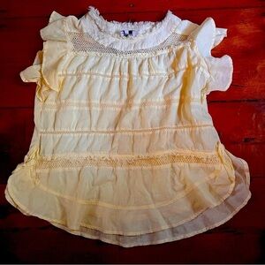 Bimba y lola knitted summer top crochet pale yellow size small oversized